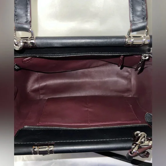 Coach Drifter Grace Pebbled & Suede Leather Studded Framed Satchel NWOT HTF RARE - Picture 15 of 16